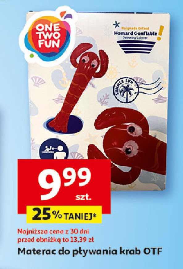 Materac do pływania krab One two fun promocja w Auchan