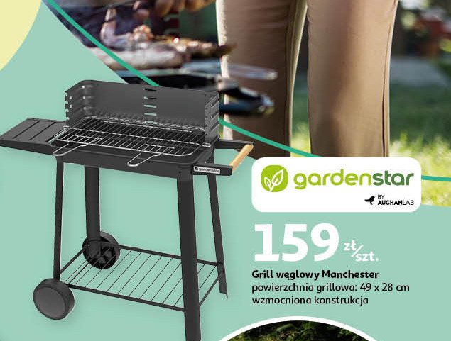 Grill węglowy manchester Garden star promocja w Auchan