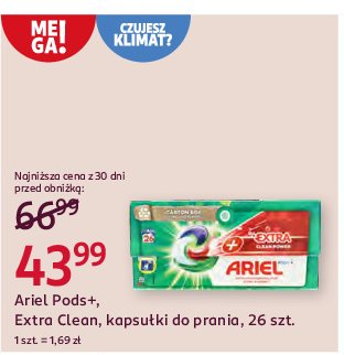 Kapsułki do prania extra clean power Ariel all in 1 promocja w Rossmann