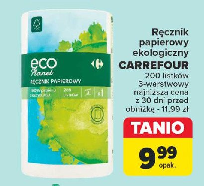 Ręcznik papierowy Carrefour eco planet promocja