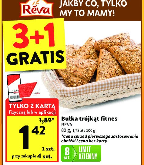 Bułka trójkąt fitness Reva promocja w Intermarche