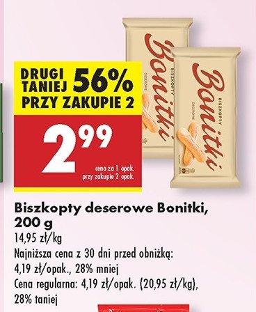 Biszkopty deserowe Bonitki promocja w Biedronka