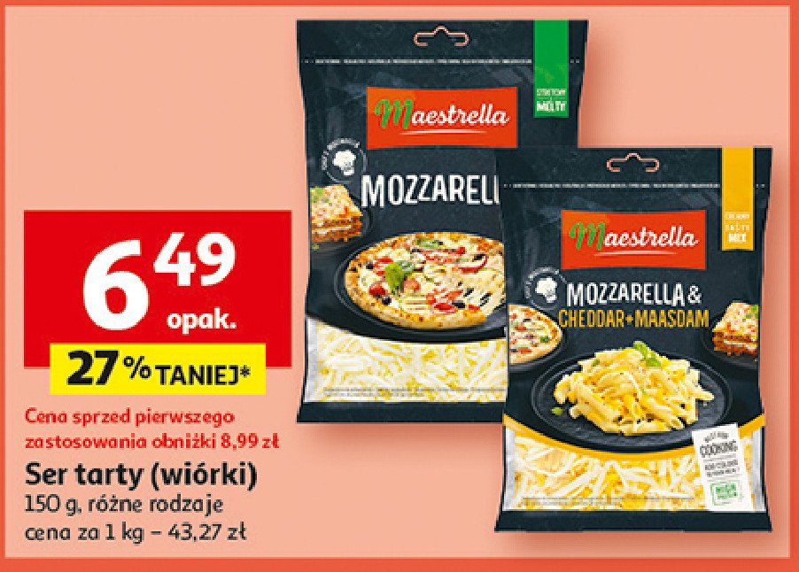 Mix serów mozzarella & cheddar + maasdam MAESTRELLA promocja