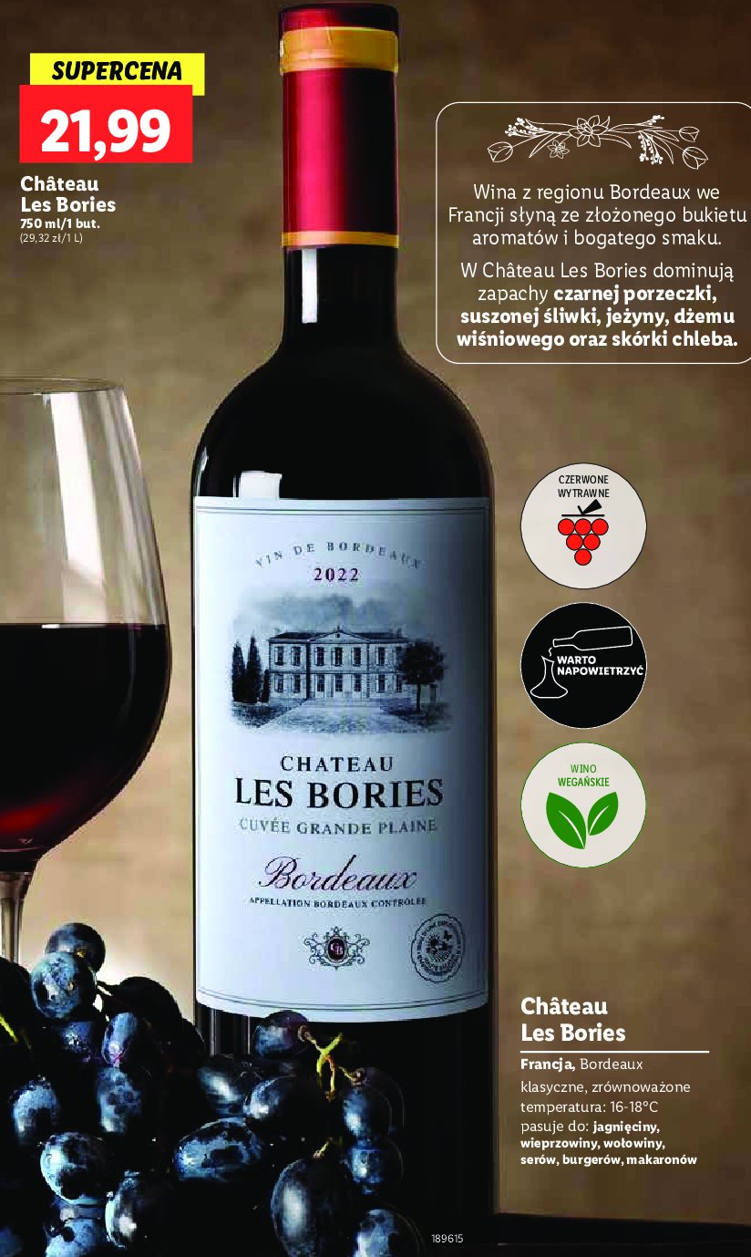 Wino Chateau les bories promocja w Lidl