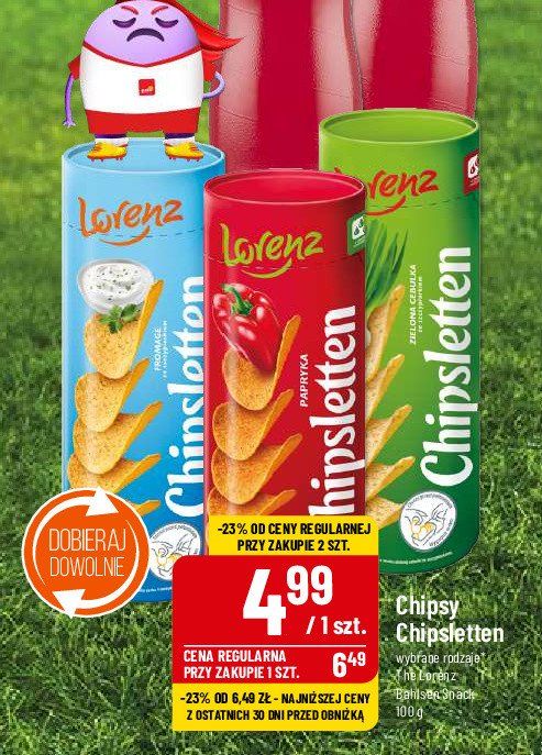 Chipsy zielona cebulka ze szczypiorkiem Lorenz chipsletten promocja