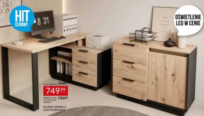 Biurko SIERRA Z KONTENERKIEM Abra Meble promocja w Abra Meble