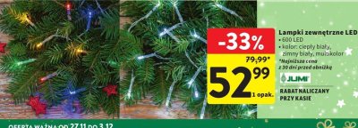 Lampki zewnętrzne LED 600 LED kolor: ciepły biały, zimny biały, multikolor promocja w Intermarche