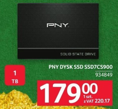 Dysk PNY SSD SSD7CS900 1 TB promocja w Selgros