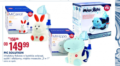 Inhalator tłokowy z miękką maseczką Pic solution mr hippo promocja