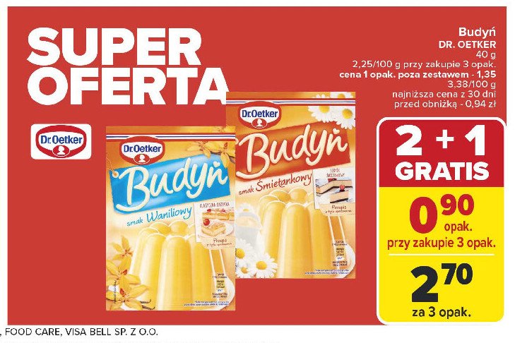 Budyń waniliowy Dr. oetker promocja w Carrefour