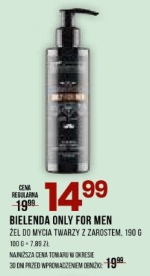Żel do mycia twarzy z zarostem BIELENDA ONLY FOR MEN promocja w Drogerie Natura