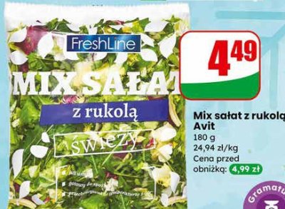 Mix sałat z rukolą Avit Fresh Line promocja w Dino