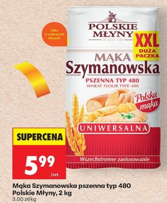 Mąka Szymanowska pszenna typ 480 Polskie Młyny promocja w Biedronka