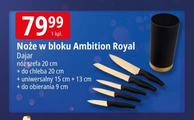 Noże w bloku Ambition Royal Dajar promocja w Leclerc