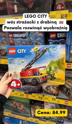 Klocki CITY wóz strażacki z drabiną 60463 Fire Engine 82 pcs promocja w Kaufland