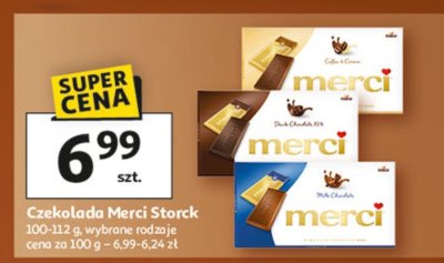 Czekolada Merci Storck, wybrane rodzaje 100-112 g promocja w Auchan