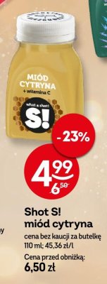 Shot S! miód cytryna promocja w Żabka