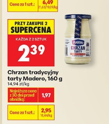 Chrzan tradycyjny tarty 160 g promocja w Biedronka