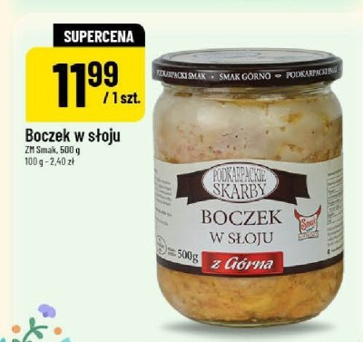 Boczek w słoju ZM Smak, 500 g promocja w POLOmarket