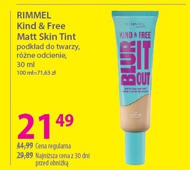 Podkład do twarzy 210 RIMMEL KIND & FREE promocja