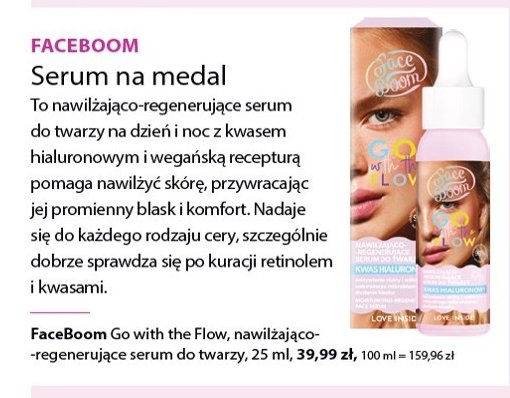 Serum do twarzy nawilżająco-regenerujące Face boom go with the flow promocja