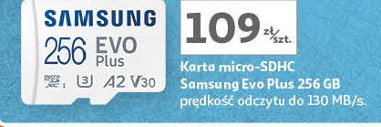 Karta pamięci pro plus 256gb Samsung promocja w Auchan