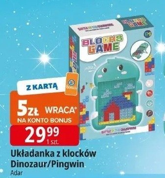 Układanka z klocków Dinozaur/Pingwin promocja w Leclerc