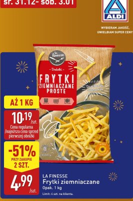 Frytki ziemniaczane proste La Finesse promocja w Aldi