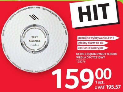 Czujnik dymu i tlenku węgla NEDIS DTCTCS10WT promocja w Selgros