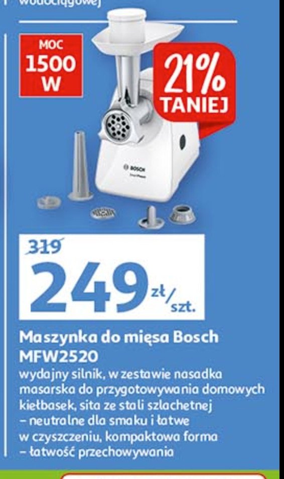 Maszynka do mi臋sa mfw2520w Bosch promocja