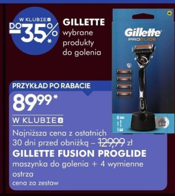 Maszynka do golenia Gillette Fusion ProGlide + 4 wymienne ostrza promocja w Super-Pharm