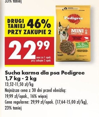 Karma dla psa mini adult z wo艂owin膮 Pedigree vital promocja