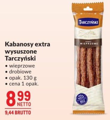 Kabanosy extra wysuszone Tarczyński wyrobowe drobiowe promocja w Makro
