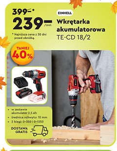 Wkrętarka akumulatorowa mod. te-cd 18/40 Einhell promocja w Biedronka