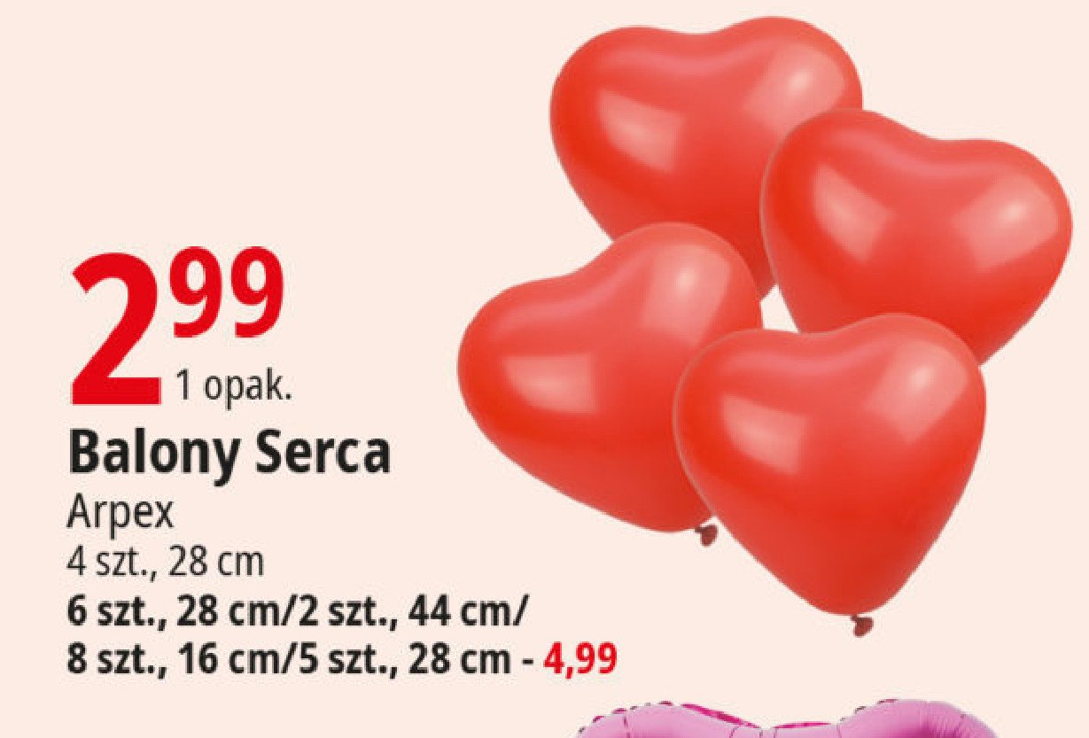 Balony mini serca Arpex promocja