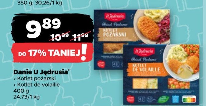 Kotlet pożarski z modrą kapustą i puree koperkowym U jędrusia promocja w Netto