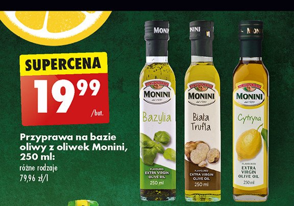 Oliwa smakowa cytryna Monini flavoured promocja