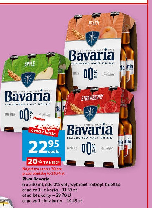 Piwo BAVARIA 0.0% APPLE promocja