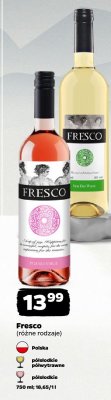 Wino Fresco Półsłodkie półwytrawne białe promocja w Netto