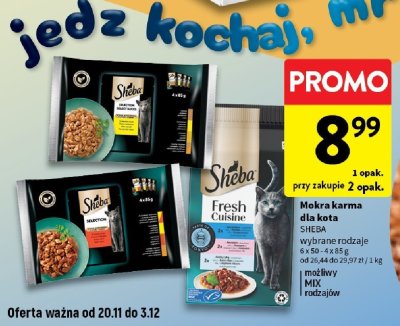 Mokra karma dla kota SHEBA wybrane rodzaje promocja w Intermarche
