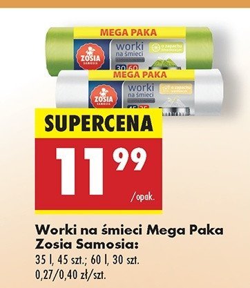 Worki na śmieci 60 l z taśmą ściągającą Zosia samosia promocja