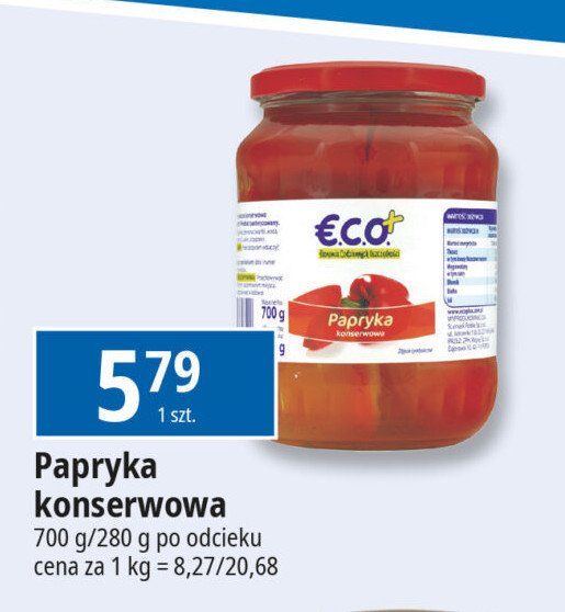 Papryka konserwowa Eco+ promocja w Leclerc