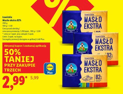 Masło ekstra 82% promocja w Lidl