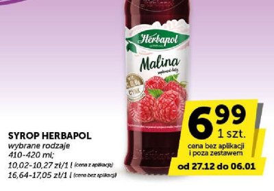 Syrop Herbapol Malina z sokiem i witaminą C promocja w Groszek