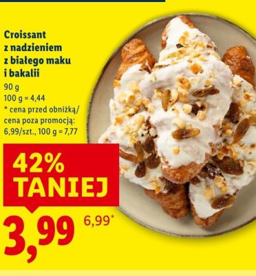 Croissant z nadzieniem z białego maku i bakalii promocja w Lidl