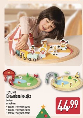 Drewniana kolejka TOYLINO promocja w Aldi