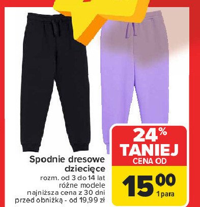 Spodnie dres dziecięce promocja w Carrefour Market