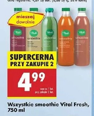 Smoothie z ananasem i kokosem Vital fresh smoothie promocja w Biedronka