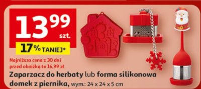 Zaparzacz do herbaty lub forma silikonowa domek z piernika, wym.: 24 x 24 x 5 cm promocja w Auchan