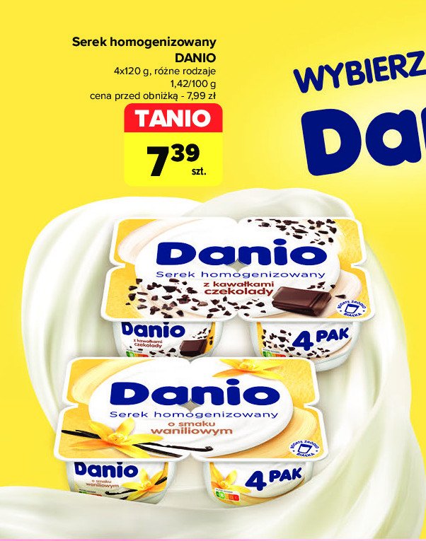 Serek z kawałkami czekolady Danone danio promocja w Carrefour Market